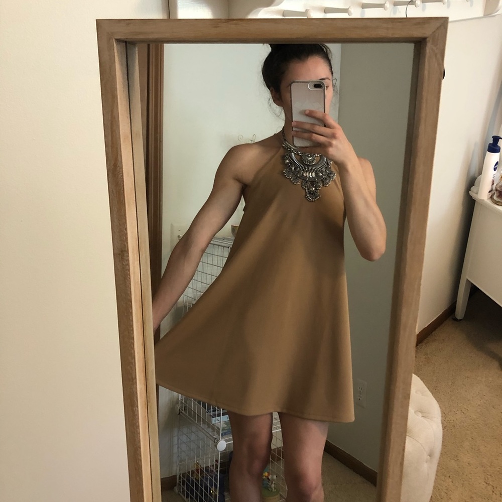 High Neck Shift Dress